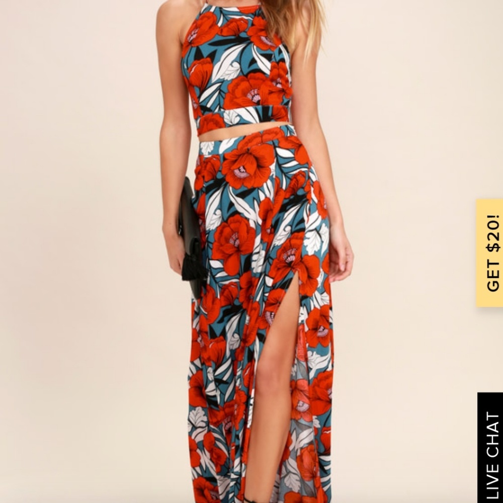 Lulus floral 2 piece maxi dress
